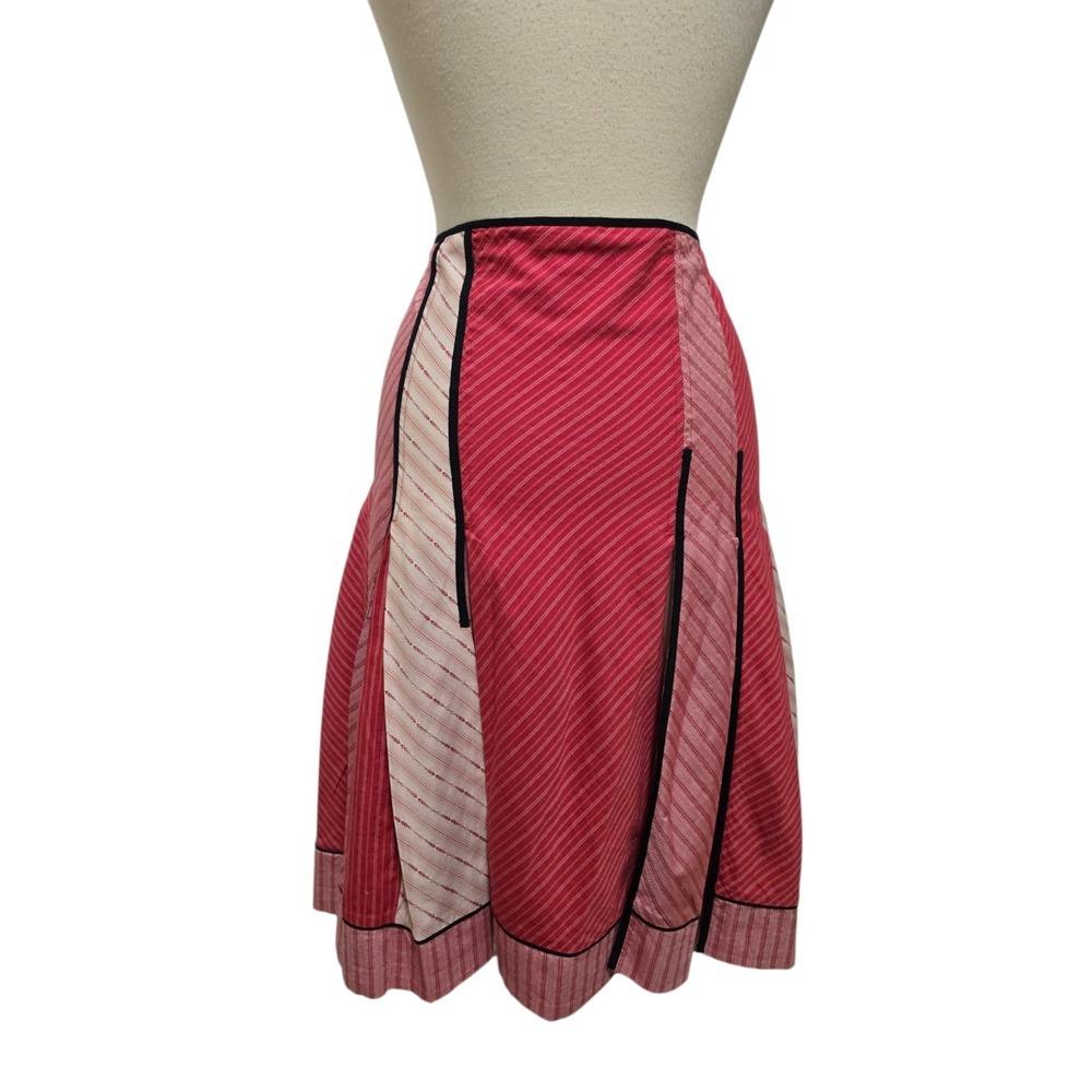 Vintage Anthropologie Red Mixed Stripe Skirt Size 10 Womens 2004 - Picture 5 of 8